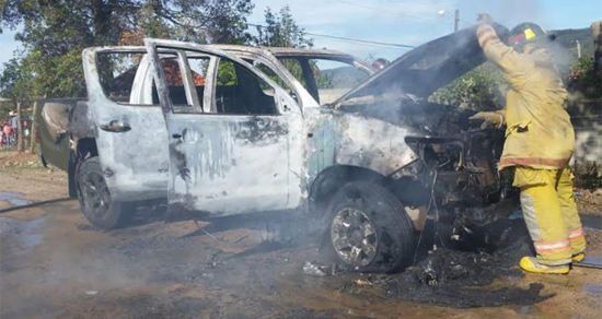 vehiculo iincendiado