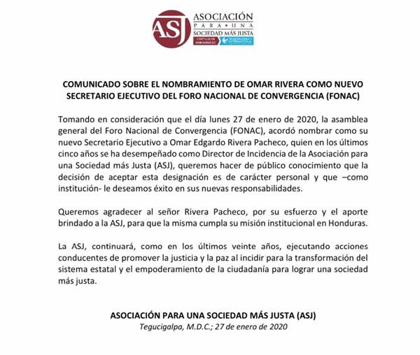 asj comunicado